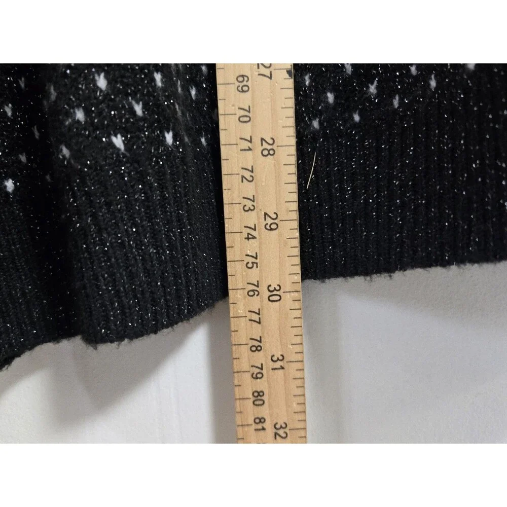 Holiday Time Womens Sweater 1X Fair Isle Soft Black Polar Bear Winter Nordic - Picture 6 of 8